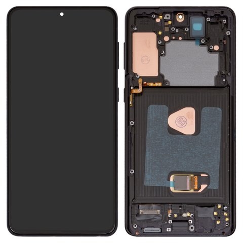 Дисплей Samsung SM-G996 Galaxy S21 Plus 5G, черный | с тачскрином | High Copy, OLED, со стандартным ободком | дисплейный модуль, экран