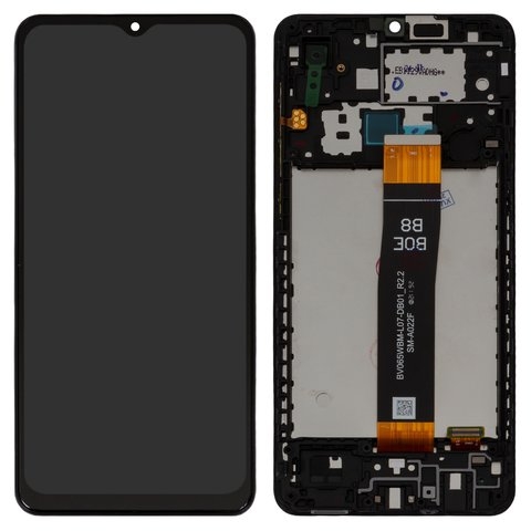 Дисплей Samsung SM-A022 Galaxy A02, черный | с тачскрином | с передней панелью | Original (PRC), SM-A022F BV065WBM-L07-DB01_R2.2 | дисплейный модуль, экран, монитор