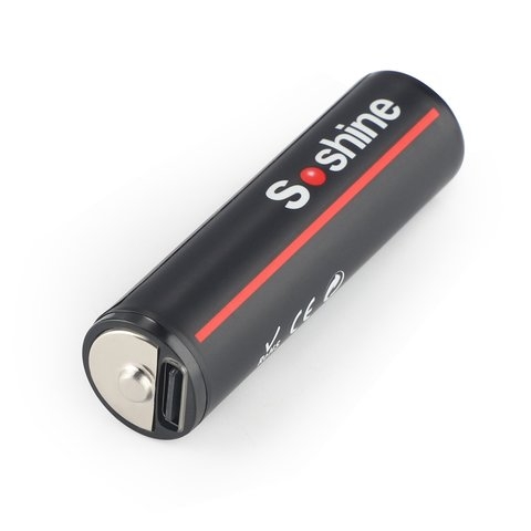 Аккумулятор AA Soshine AA/HR6, 1,5 B, Li-ion, (2600mWh), заряджається від USB Type-C