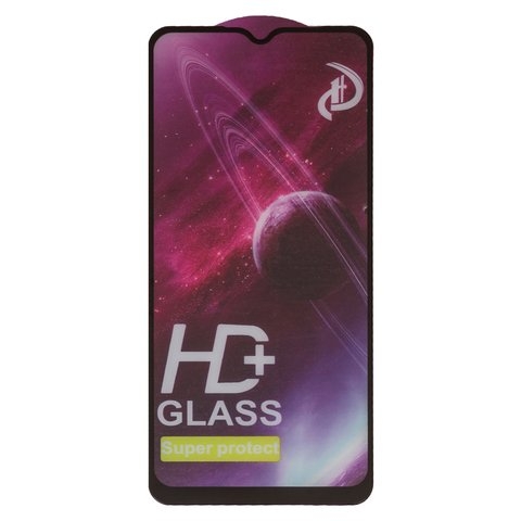 Закаленное защитное стекло Realme C11 (2021), совместимо с чехлом, Full Glue, чорний, cлой клея нанесен по всей поверхности стекла 
