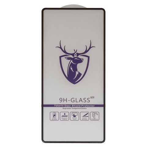Закаленное защитное стекло Samsung G780 Galaxy S20 FE, совместимо с чехлом, Full Glue, черный, cлой клея нанесен по всей поверхности стекла, HD deer 