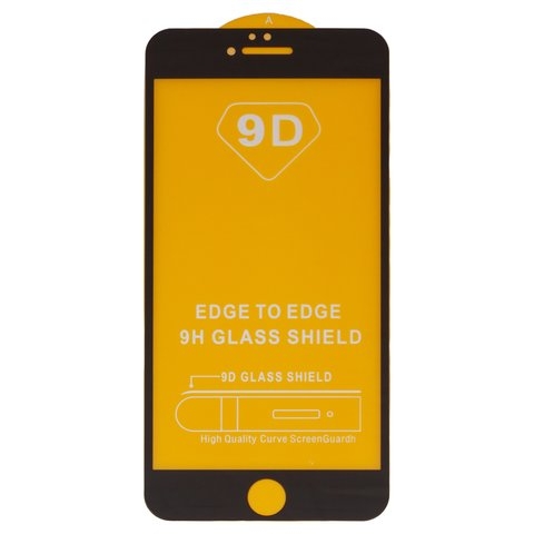 Закаленное защитное стекло Apple iPhone 6 Plus, iPhone 6S Plus, совместимо с чехлом, Full Glue, (без упаковки), чорний, cлой клея нанесен по всей поверхности