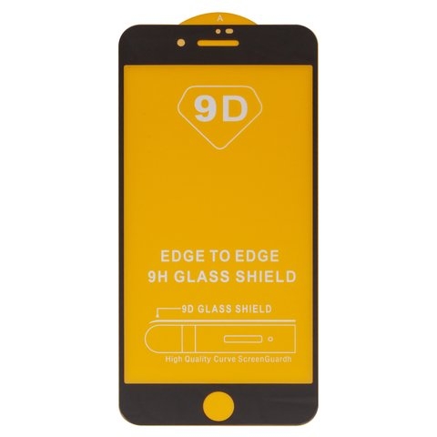 Закаленное защитное стекло Apple iPhone 7 Plus, iPhone 8 Plus, совместимо с чехлом, Full Glue, (без упаковки), черный, cлой клея нанесен по всей поверхности