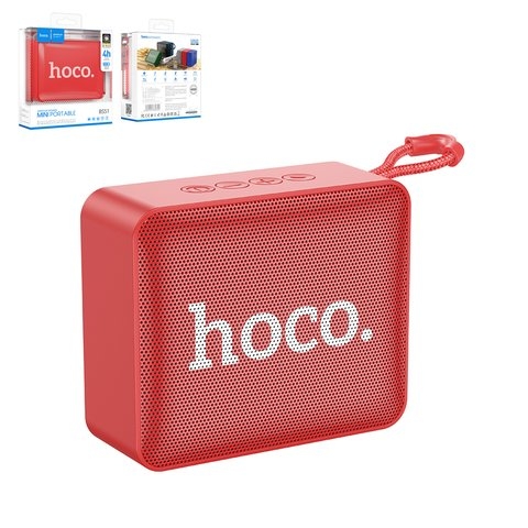 Портативная беспроводная колонка Hoco BS51, красная, Bluetooth 5.2, 5W*1, #6931474780744