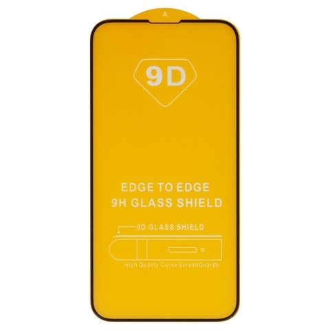 Защитное стекло для Apple iPhone 13 mini, совместимо с чехлом, Full Glue, (без упаковки), чорний, cлой клея нанесен по всей поверхности
