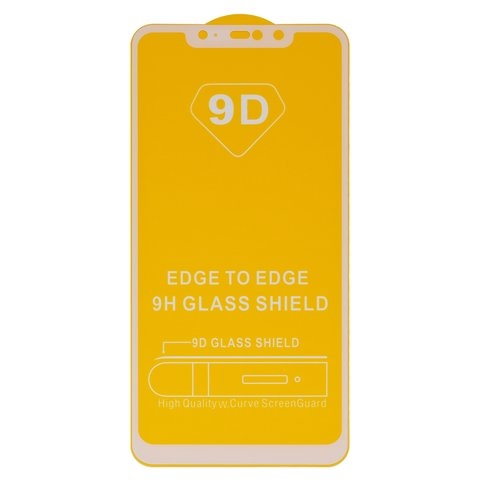 Закаленное защитное стекло Xiaomi Redmi Note 6 Pro, совместимо с чехлом, Full Glue, (без упаковки), белый, cлой клея нанесен по всей поверхности