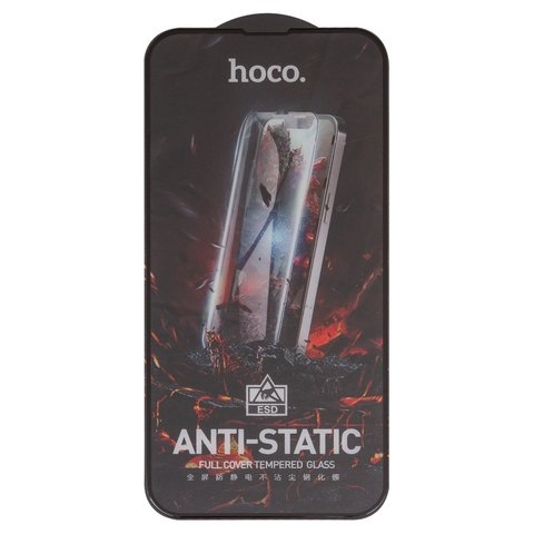 Закаленное защитное стекло Hoco G10 для Apple iPhone 13, iPhone 13 Pro, iPhone 14, Full Glue, Anti-Static, (без упаковки), черный, cлой клея нанесен по всей поверхности