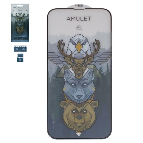 Закаленное защитное стекло iNobi Amulet для Apple iPhone 13 Pro Max, iPhone 14 Plus, Full Glue, Anti-Static, чорний, cлой клея нанесен по всей поверхности