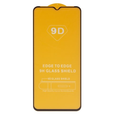Закаленное защитное стекло Xiaomi Redmi A1, совместимо с чехлом, Full Glue, (без упаковки), черный, cлой клея нанесен по всей поверхности