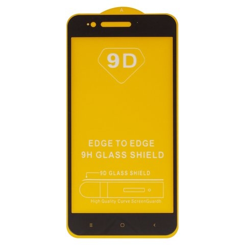 Защитное стекло для Xiaomi Mi 5X, Mi A1, совместимо с чехлом, Full Glue, (без упаковки), черный, cлой клея нанесен по всей поверхности, MDG2, MDI2, MDE2