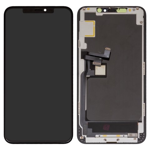 Дисплей iPhone 11 Pro Max, чорний, с рамкой, High Copy, без мікросхемы, (OLED), OEM soft