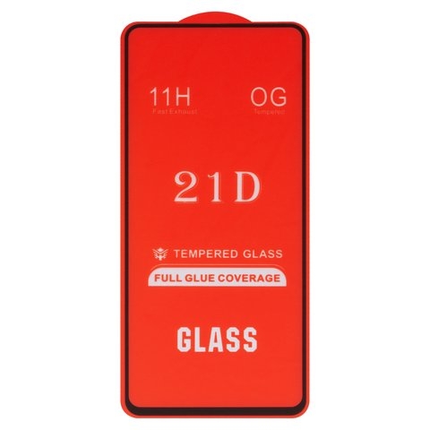 Защитное стекло для Realme V11 5G; Oppo A55 5G, A56 5G, совместимо с чехлом, Full Glue, (без упаковки), черный, cлой клея нанесен по всей поверхности
