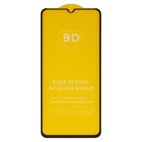 Защитное стекло для Realme 5, 6i; Oppo A31, A5 (2020), совместимо с чехлом, Full Glue, (без упаковки), черный, cлой клея нанесен по всей поверхности