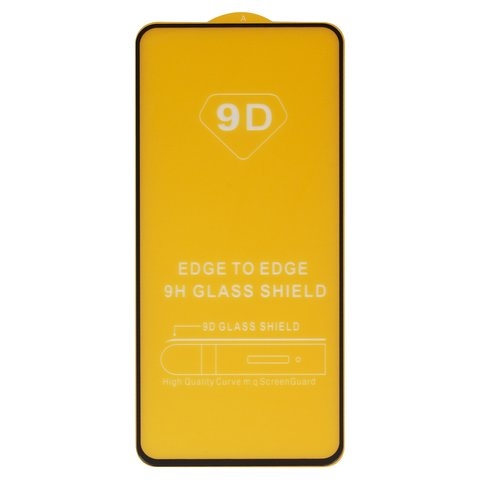 Защитное стекло для Oppo A52, A72, A92, совместимо с чехлом, Full Glue, (без упаковки), черный, cлой клея нанесен по всей поверхности
