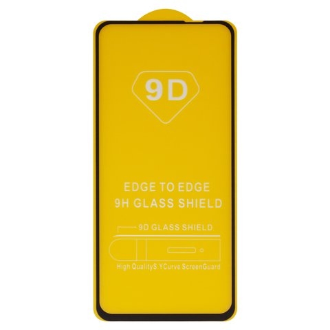 Защитное стекло для Oppo A74, F19, совместимо с чехлом, Full Glue, (без упаковки), черный, cлой клея нанесен по всей поверхности