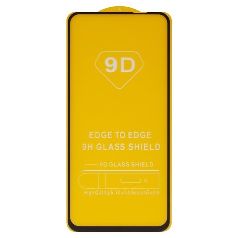 Защитное стекло для Nokia C10, C20, C21, совместимо с чехлом, Full Glue, (без упаковки), чорний, cлой клея нанесен по всей поверхности