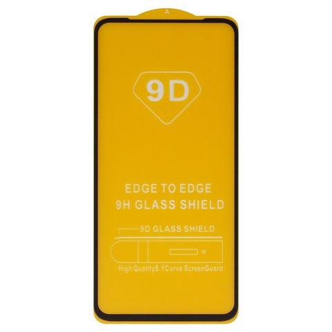 Защитное стекло для Realme 6, совместимо с чехлом, Full Glue, (без упаковки), черный, cлой клея нанесен по всей поверхности