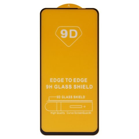 Защитное стекло для Realme 9, 9 pro plus, совместимо с чехлом, Full Glue, (без упаковки), черный, cлой клея нанесен по всей поверхности