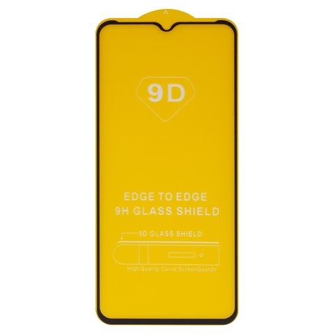 Защитное стекло для Realme C21, совместимо с чехлом, Full Glue, (без упаковки), чорний, cлой клея нанесен по всей поверхности