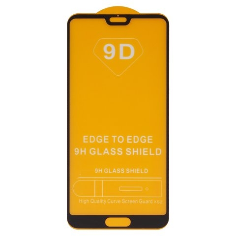 Защитное стекло для Huawei P20 Pro, совместимо с чехлом, Full Glue, (без упаковки), чорний, cлой клея нанесен по всей поверхности