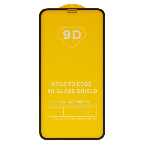 Защитное стекло для Apple iPhone 11, iPhone XR, совместимо с чехлом, Full Glue, (без упаковки), чорний, cлой клея нанесен по всей поверхности