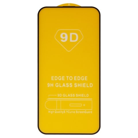 Защитное стекло для Apple iPhone 15 Plus, совместимо с чехлом, Full Glue, (без упаковки), чорний, cлой клея нанесен по всей поверхности