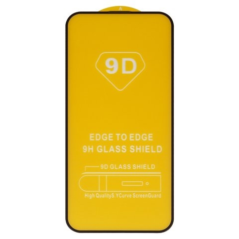 Защитное стекло для Apple iPhone 15 Pro Max, совместимо с чехлом, Full Glue, (без упаковки), черный, cлой клея нанесен по всей поверхности