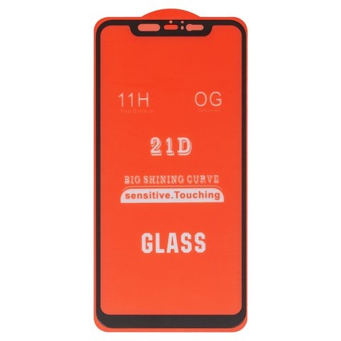 Защитное стекло для Xiaomi Mi 8, Mi 8 Pro, совместимо с чехлом, Full Glue, (без упаковки), чорний, cлой клея нанесен по всей поверхности