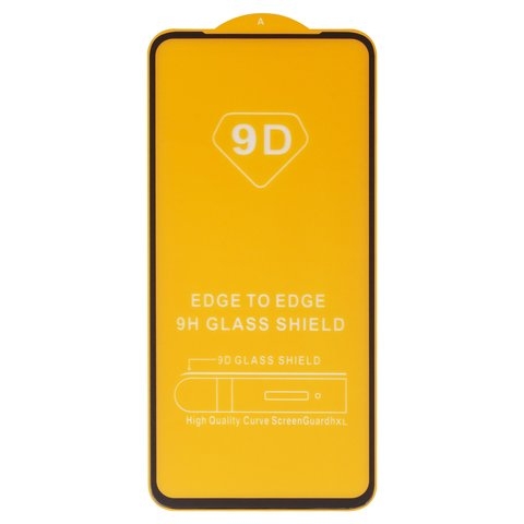 Защитное стекло для Xiaomi Redmi Note 9 5G, Redmi Note 9T, совместимо с чехлом, Full Glue, (без упаковки), чорний, cлой клея нанесен по всей поверхности