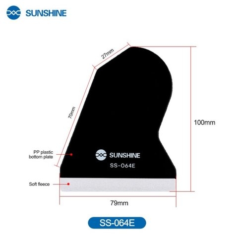 Шпатель Sunshine SS-064E, для приклеивания пленки, 79 мм, пластик, черный