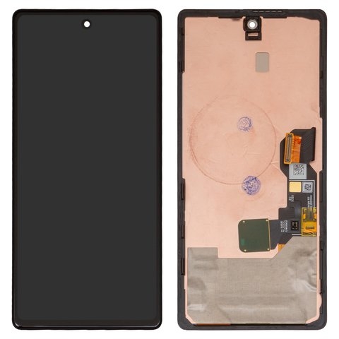 Дисплей для Google Pixel 6a, черный, с рамкой, Оригинал (переклеено стекло), GX7AS, GB62Z, G1AZG