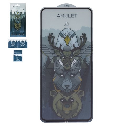 Защитное стекло iNobi Amulet для Samsung A525 Galaxy A52, A528 Galaxy A52s 5G, A536 Galaxy A53 5G, Full Glue, Anti-Static, черный, cлой клея нанесен по всей поверхности