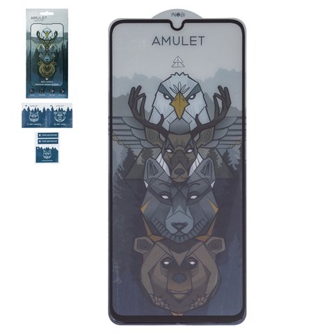 Защитное стекло iNobi Amulet для Samsung A055 Galaxy A05, A057 Galaxy A05s, Full Glue, Anti-Static, черный, cлой клея нанесен по всей поверхности