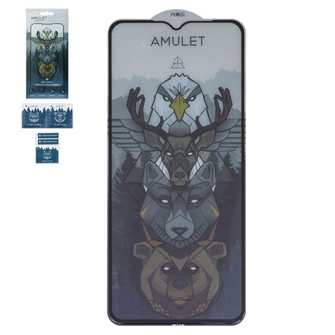 Защитное стекло iNobi Amulet для Samsung A125F Galaxy A12, A127 Galaxy A12 Nacho, A136 Galaxy A13 5G, A326 Galaxy A32 5G, M022 Galaxy M02, M326 Galaxy M32 5G, Full Glue, Anti-Static, черный, cлой клея нанесен по всей поверхности