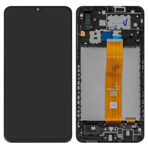 Дисплей для Samsung A022F Galaxy A02, черный, с рамкой, Original (PRC), A022F V0.1 1540417300